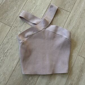 Aritzia Babaton Lavender Ribbed Top